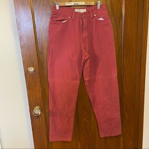 Vintage wine red jeans